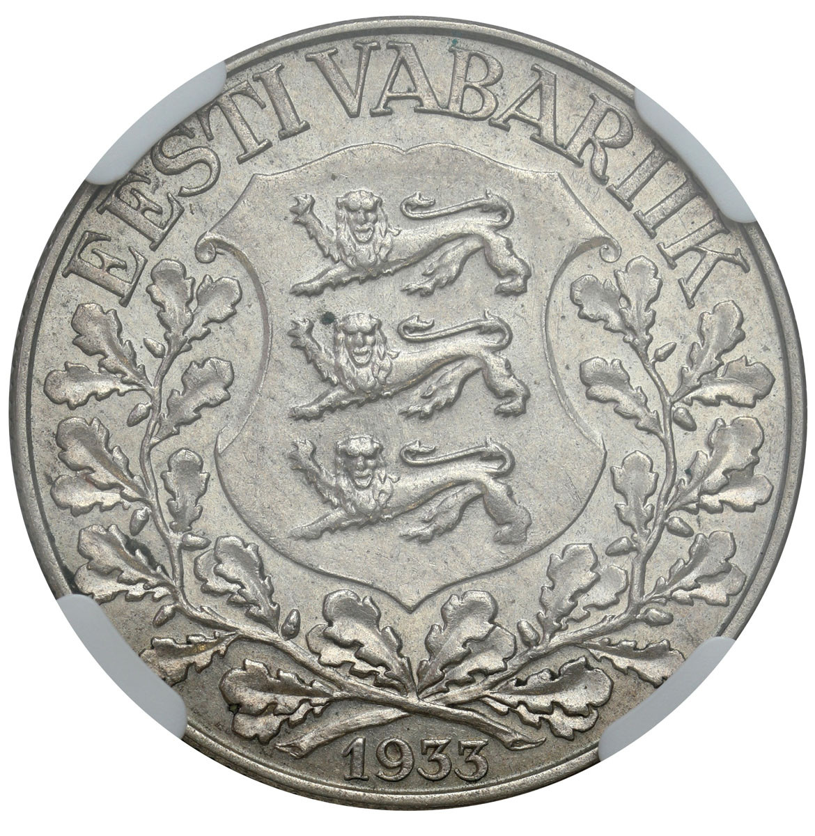 Estonia. 1 kroon (korona) 1933, Lira – NGC AU58